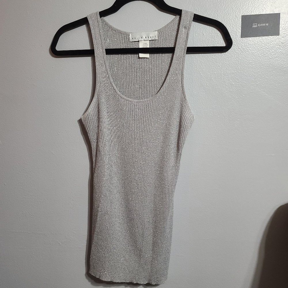 Kelly Renee Silver Gray Sparkle Tank Size M